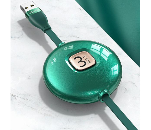 USAMS Kabel 3w1 1m niebieski/blue(lightning/microUSB/USB-C - 1569046 - zdjęcie 6